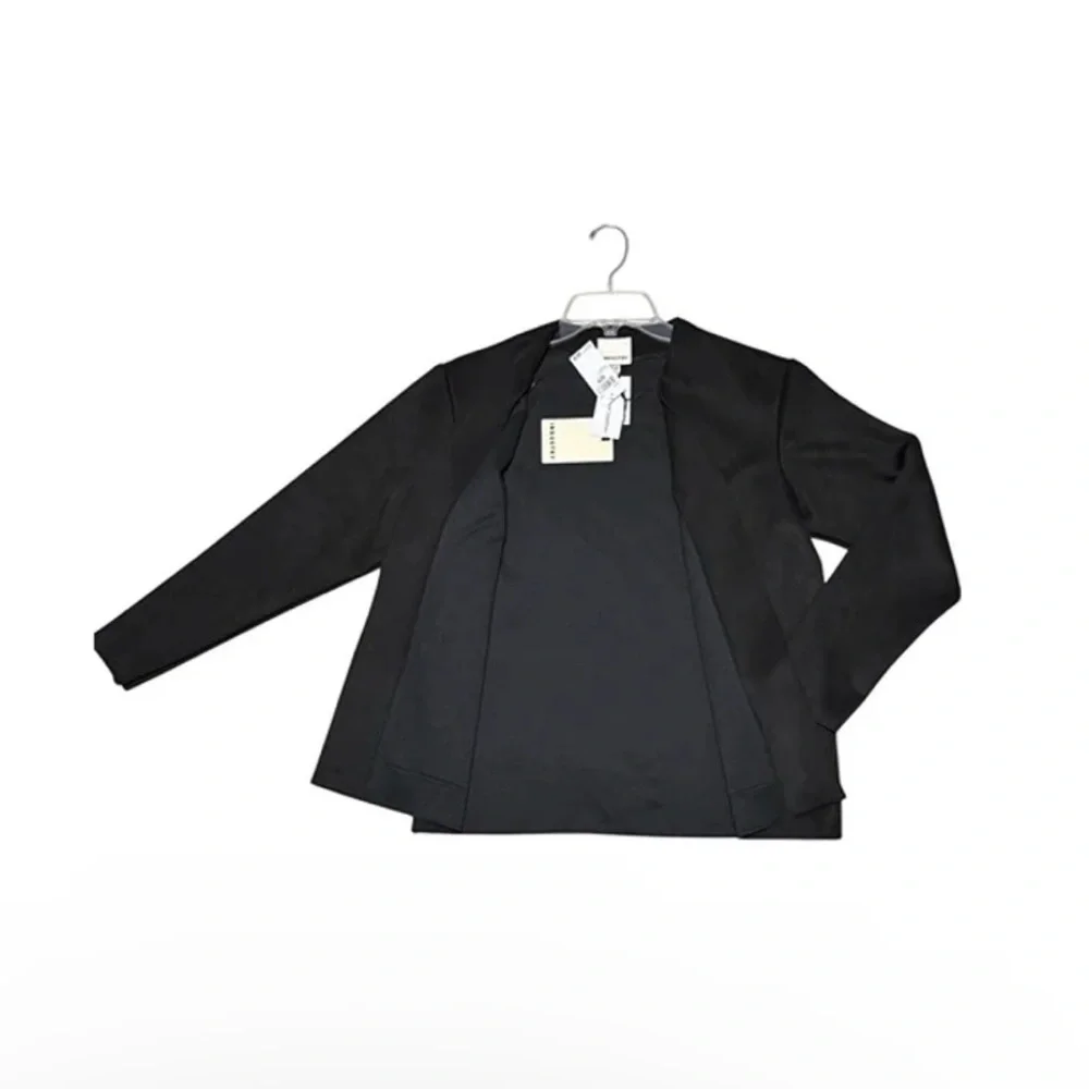 Black Blazer Industry Womens Black Faux Leather Open Front nwt - Picture 15 of 16